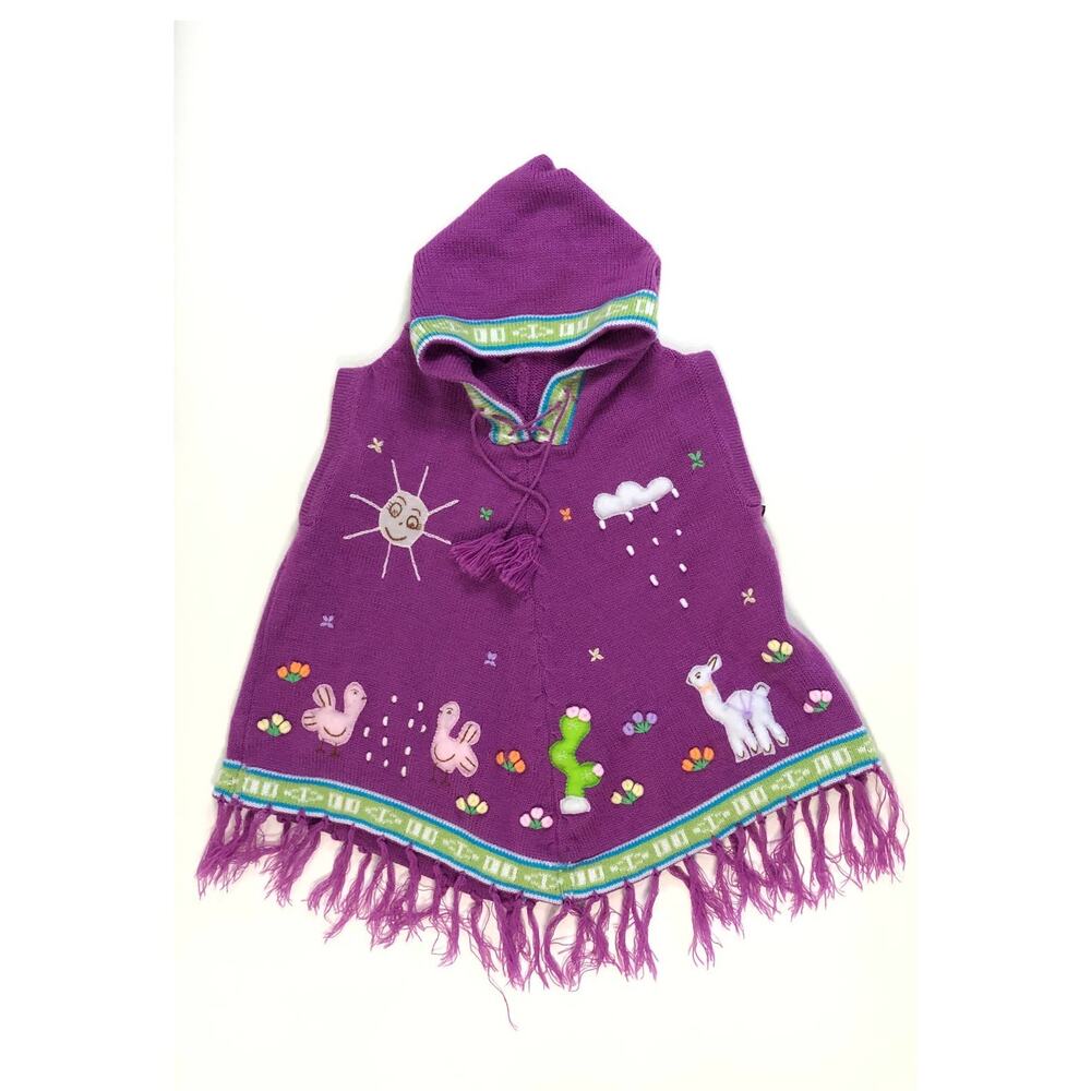 BOHO GIRLS KNIT PONCHO SIZE 3/5